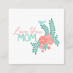 Liefde voor jou mama kalligrafie bloem frame informatiekaartje