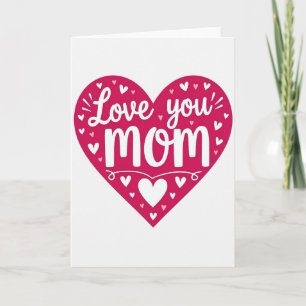 Liefde voor jou Moeder Fuchsia Hart Kaart