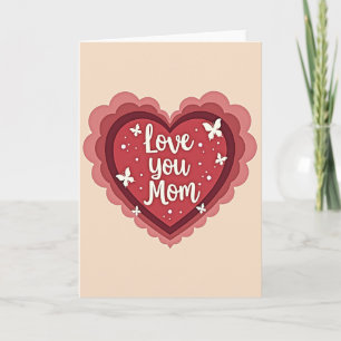 Liefde voor jou Moeder Papercut Hart Kaart