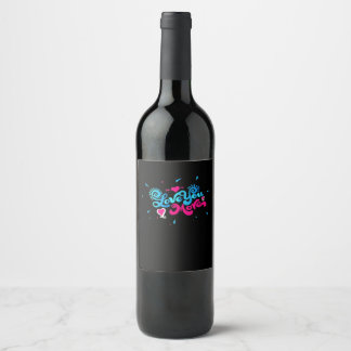 Liefde voor jou, schone typografie-stijl wijn etiket