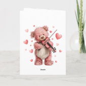 Liefde voor jou Teddy met viool Kaart (Achterkant)