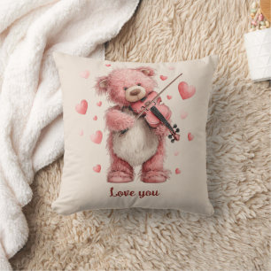Liefde voor jou Teddy met viool Kussen