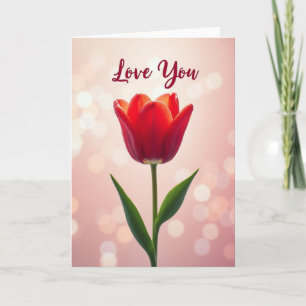 Liefde voor Jou Tulp Rode Romantische Kaart