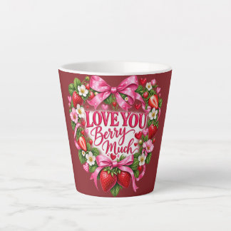 Liefde voor jou, veel aardbeien mok | Roze