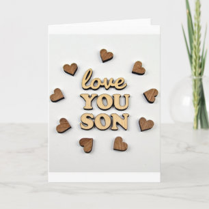 Liefde voor jou zoon houten aandenkenkaart kaart