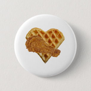 liefde voor kippenwafels ronde button 5,7 cm