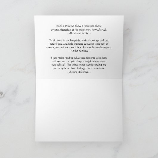 Liefde voor klassieke boeken kaart (Binnen)