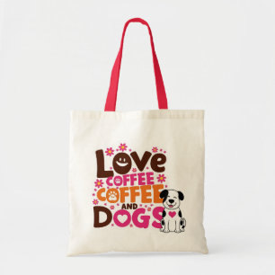 Liefde voor koffie en honden tote bag