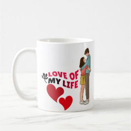 Liefde voor mijn leven, twee harten, rode harten, koffiemok