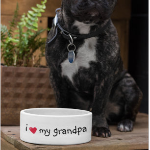 Liefde voor mijn opa eten grappige humor hond huis voerbakje