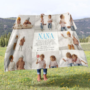 Liefde voor Nana   Foto Collage met aangepast beri Fleece Deken