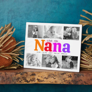 Liefde voor Nana Kleurrijke Moderne 6 Foto Collage Fotoplaat