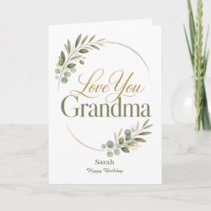 Liefde voor oma verjaardag botanisch kaart