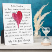 liefde voor onze dochter plaque met hart fotoplaat (Zijkant)