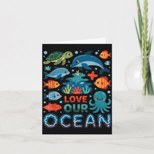 Liefde voor onze oceaan - zee dieren mariene leven kaart