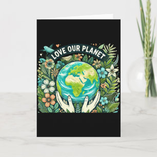 Liefde voor onze planeet aarde dag T-shirt  Kaart