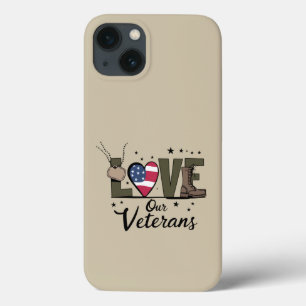 Liefde voor onze veteranendag trots militair veter iPhone 13 hoesje