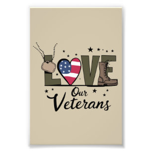 Liefde voor onze veteranendag trots militair veter foto afdruk