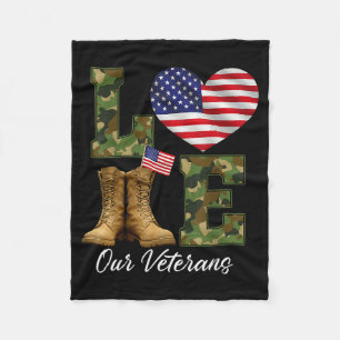 Liefde voor onze veteranendag trotse militaire Ame Fleece Deken