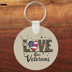 Liefde voor onze veteranendag Trotse militaire vet Sleutelhanger