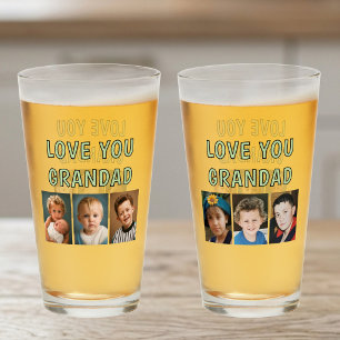 Liefde voor opa 6 foto's groene bier glas