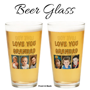 Liefde voor opa 6 foto's oranje bier glas