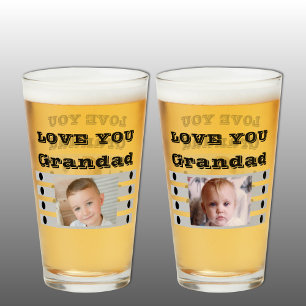 Liefde voor opa twee foto's zwart grijs bier glas
