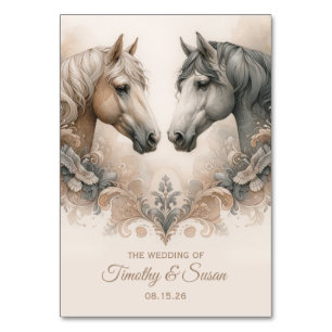 Liefde voor paarden bruiloft kaart