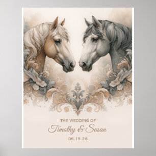 Liefde voor Paarden Trouwbord Poster