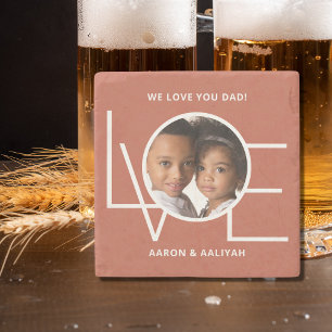 Liefde voor Papa Foto Stenen Onderzetter