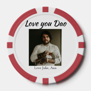 liefde voor papa vaderdag foto naam eenvoudig poker chips