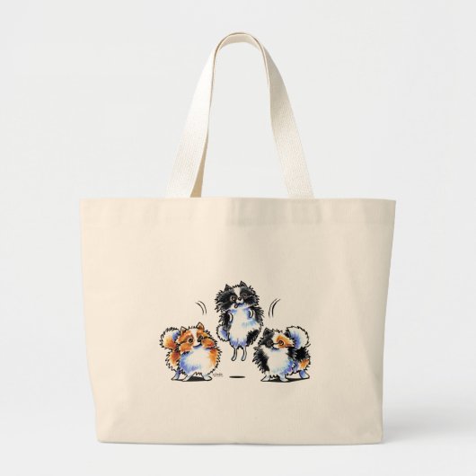 Liefde voor Parti Pomeranians Grote Tote Bag (Voorkant)