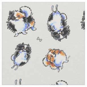 liefde voor Parti Pomeranians Stone Stof