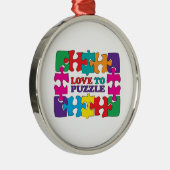 Liefde voor puzzle metalen ornament (Rechts)