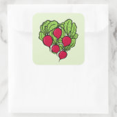 Liefde voor radijs vierkante sticker (Tas)