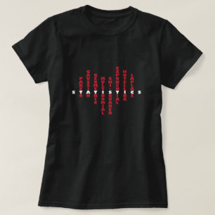 Liefde voor statistiek in mijn hart (donkere kleur t-shirt