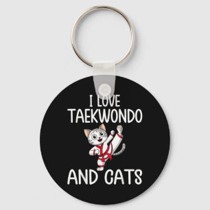 Liefde voor Taekwondo en Katten - Karate Martial A Sleutelhanger