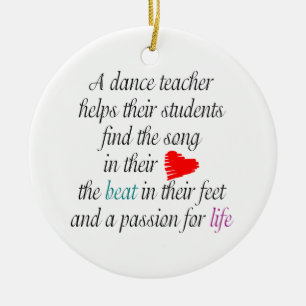 Liefde voor Teach Dance One-Sided Ornament
