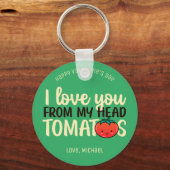 Liefde voor tomaten Funny Pun Cute Valentijnsdag Sleutelhanger (Voorkant)