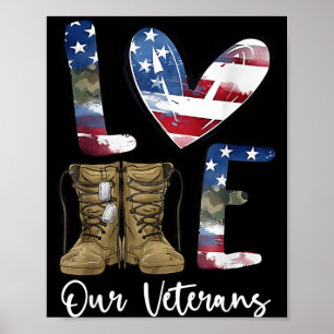 Liefde voor Veteranen Dag Trots Militair Amerikaan Poster
