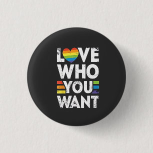 Liefde voor wie je wilt LGBT Pride Month Ronde Button 3,2 Cm