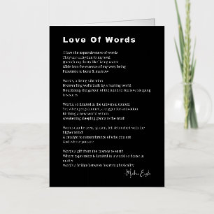 Liefde voor woorden schrijver poëzie folie wenskaart