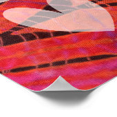 Liefde Vrede Abstracte Hippie Roze Blauwe Batik Ti Poster (Hoek)