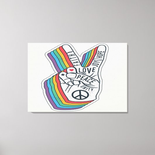 Liefde Vrede Canvas Afdruk (Voorkant)
