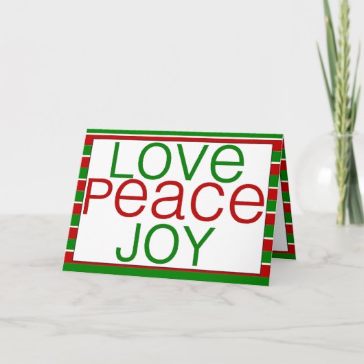 liefde, vrede, de kaart van de vreugdevakantie (Voorkant)