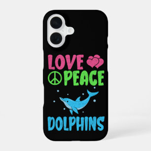 Liefde Vrede Dolfijnen Schattige Zee Dieren Dolfij iPhone 16 Hoesje