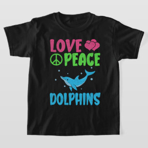 Liefde Vrede Dolfijnen Schattige Zee Dieren Dolfij T-shirt