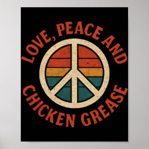 Liefde, Vrede En Kippenvet - Vintage Vredesteken Poster