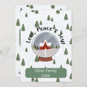 Liefde Vrede en Vreugde Kerstmis Feestdagenkaart (Voorkant / Achterkant)