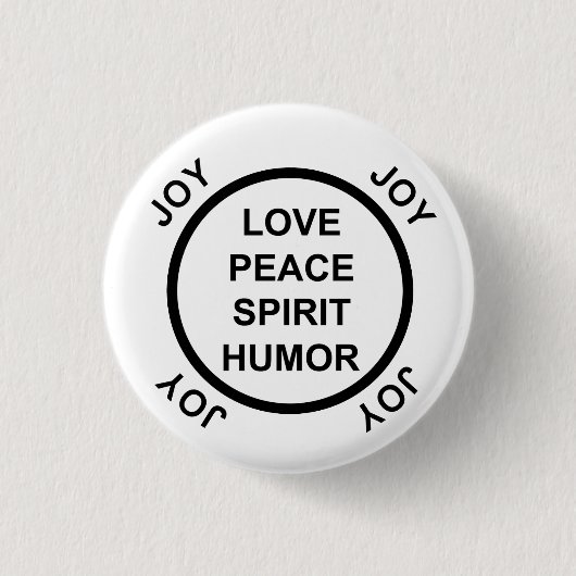 Liefde, Vrede, Geest, Humor, Joy - Pinback Button (Voorkant)